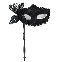 Halloween Party Mask With Holding Stick Evening Prom Masquerade Mask Stage Cosplay Props Venetian Half Face Masks For Women