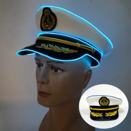 Retro Luminous Pirate Cowboy Hat, Glow In The Dark Headwear for Men Women Halloween Cosplay Props
