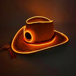 Retro Luminous Pirate Cowboy Hat, Glow In The Dark Headwear for Men Women Halloween Cosplay Props