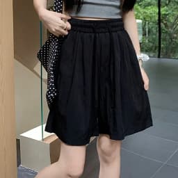 2024 Woman High Waist Folds Loose Shorts Girls Korean Fashion Y2k Clothes Slacks Female Harajuku Black Gray Apricot Shorts Pants