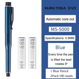 Japan Uni Mechanical Pencil M5-5000 Automatic Core Black Technology KuruToga DIVE Self Rotating Pencil For Drawing Writing Art