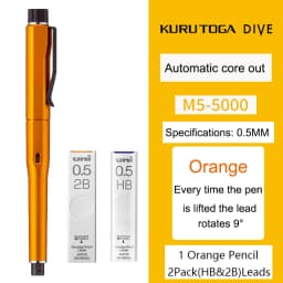 Japan Uni Mechanical Pencil M5-5000 Automatic Core Black Technology KuruToga DIVE Self Rotating Pencil For Drawing Writing Art