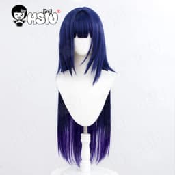 Raiden Mei Cosplay Wig HSIU 80CM Dark Blue Gradient Dark Purple Long Hair Synthetic Wig+Wig Cap Game Honkai Impact 3 Cosplay Wig