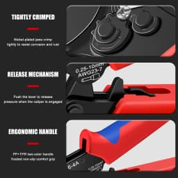 HSC8 6-4A Crimping Tool 0.25-10mm for Ferrule Tubular Terminals ² 23-7AWG Ferrule Crimping Clamp Set Wire Head Electrician Tools