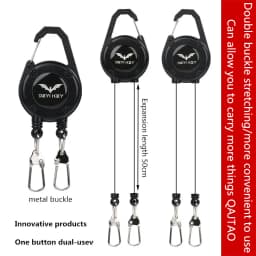 Outdoor Double Headed Clip Buckle, Work Permit Hanging Buckle, Keychain, Fishing Buckle, Telescopic Buckle, Easy to Pull Buckle