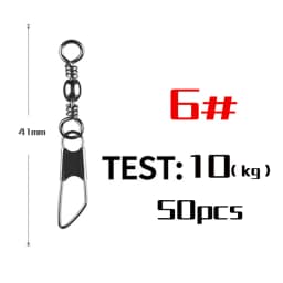 50Pcs Stainless Steel Snap Swivel Saltwater High Strength Snaps Fishing Barrel Line Connector Barrel Safety Snap Fishing Tackle