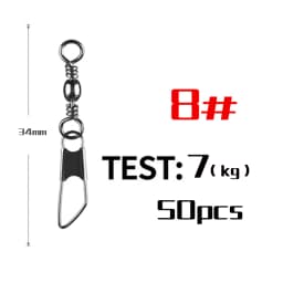 50Pcs Stainless Steel Snap Swivel Saltwater High Strength Snaps Fishing Barrel Line Connector Barrel Safety Snap Fishing Tackle