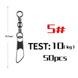 50Pcs Stainless Steel Snap Swivel Saltwater High Strength Snaps Fishing Barrel Line Connector Barrel Safety Snap Fishing Tackle