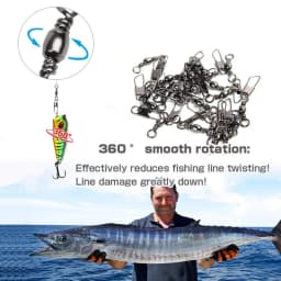 50Pcs Stainless Steel Snap Swivel Saltwater High Strength Snaps Fishing Barrel Line Connector Barrel Safety Snap Fishing Tackle