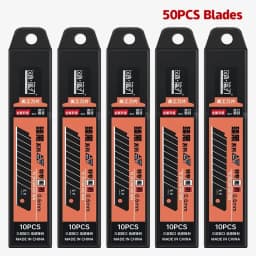 100/10PCS Carbon Steel Replace Utility Knife Blade 100mm*18mm Black DIY Tool Carving Blades For Student Office Station
