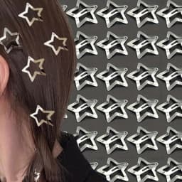 5/15/30/60/100/200pcs Y2K Silver Star Hair Clips for Girls Metal Snap Clip Hairpins Barrettes Hair Grip Jewel Hair Accessories