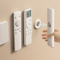 3pcs No Drill Magnetic Remote Holder - Wall Mount for TV/AC/DVD Remotes, White Space-Saving Design