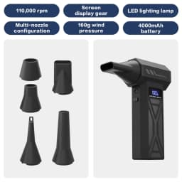 Powerful Air Blower 110000Rpm 4 Gear Adjustable Turbo Jet Blower With Led Light Battery Display Cordless Compressed Air Duster