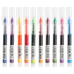 10pcs Gel Pens 0.5mm Needle Type Gel Ink Pens Straight Liquid Ballpoint Pen Colors Stationery School Office Writing Stationery