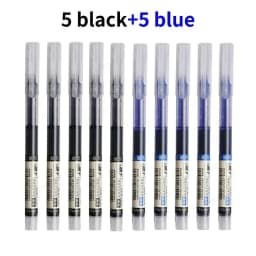 10pcs Gel Pens 0.5mm Needle Type Gel Ink Pens Straight Liquid Ballpoint Pen Colors Stationery School Office Writing Stationery