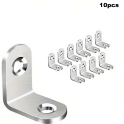40/20pcs Stainless Steel L Brackets - Small Right Angle Corner Brace for Shelves, Wood Furniture, Chair, Furniture Accessories