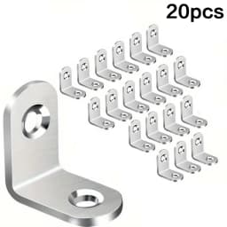 40/20pcs Stainless Steel L Brackets - Small Right Angle Corner Brace for Shelves, Wood Furniture, Chair, Furniture Accessories