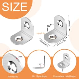 40/20pcs Stainless Steel L Brackets - Small Right Angle Corner Brace for Shelves, Wood Furniture, Chair, Furniture Accessories