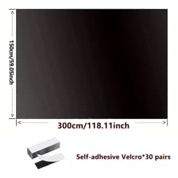 95-98% Blackout Curtain DIY Portable Travel Removable Blocking Darkest Window Film Cloth Self-adhesive Window Shades