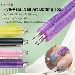 DIY Nail Art 5-Petal Dotting Tool Flower Creator 1.8mm Fine Tip Rhinestone Pickers Glitter Handle Manicure Nail Tools Brushes