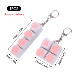 Silicone Cat Paw Keychain Stress Relief Toy for Keyboard Lovers Portable Fidget Keyring Gifts Press Button Anxiety Relief