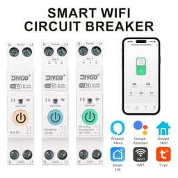 Tuya WIFI Smart Circuit Breaker 1P+N Over-Voltage/Current/Power Protector Under Voltage Protection Voice Remote Control Switch