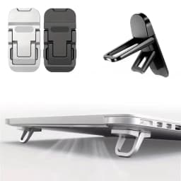 2PCS Mini Foldable Laptop Stand Portable Computer Keyboard Riser with 2 Adjustable Angles Self-Adhesive Invisible Notebook Stand
