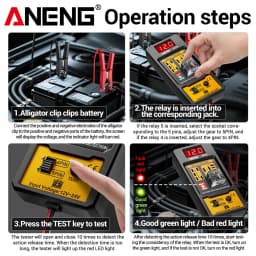 Relay Detector 11-25V ANENG RT01 Digital Universal 4/5 Pins Car Battery Vehicle Detection Digital Display Voltage Battery Tester