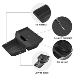 Smabee for Tesla Model Y Juniper RWD Standard 2026 2025 Center Lower Storage Box TPE Central Tray Organizer Accessories Tidying