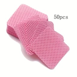 50 Lint-Free Nail Wipes, Super Absorbent Nail Wipes for Removing Gel Polish, Eyelash Extensions, and Nail Preparation (White Pink)