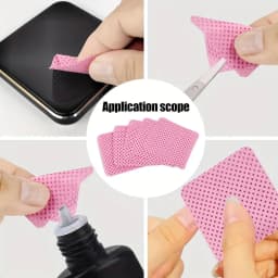 50 Lint-Free Nail Wipes, Super Absorbent Nail Wipes for Removing Gel Polish, Eyelash Extensions, and Nail Preparation (White Pink)