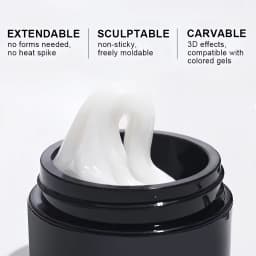 3D Nail Gel, Non-Sticky Hard Long-Lasting Overlay, Creates 3D Bow Geometric Letter Shapes, Salon Quality, Soluble Residue-Free A