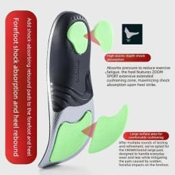 Orthotic Arch Support Sports Insoles 1 Pair Shock Absorbing Graphene Antibacterial Anti-Odor Shoe Pads Foot Pain Relief Running