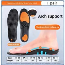 Orthotic Arch Support Sports Insoles 1 Pair Shock Absorbing Graphene Antibacterial Anti-Odor Shoe Pads Foot Pain Relief Running