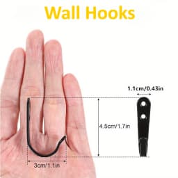 24pcs(8 Hooks 16 Screws) Heavy-Duty Iron Coat Hooks,Anti-Rust Wall Mounted for Home Office Industrial,Multiple Styles Available