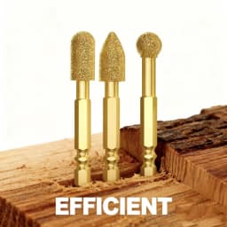 3pcs Diamond Grinding Head Tile Rotary File Polishing Head for Iron, Stainless Steel, Ceramic, Tile, Fits Drill
