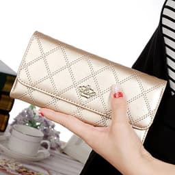 Wallets For Women Cute Pink Pocket Womens Wallets Purses Plaid Pu Leather Long Wallet Hasp Phone Bag Money Coin Pocket Bag