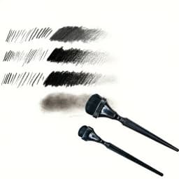 Black Rendering Brush, Durable Watercolor Paint Brush for Charcoal, Pastel, and Embossing - Ideal for DIY Scrapbooking