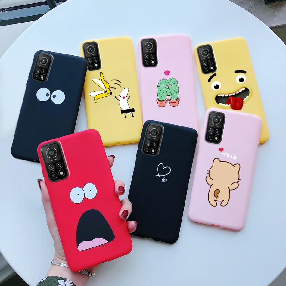 For Xiaomi Mi 10T Pro Case Cute Funda Silicone Matte TPU Soft Back protective Cover For xiaomi mi 10t 10tpro mi10T 10 t pro Case