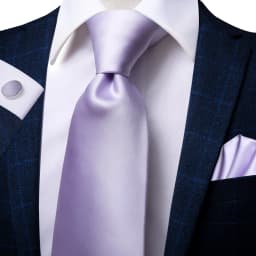 Hi-Tie Gifts For Men Purple Lavender Solid Men's Tie Luxury NeckTie Hanky Cufflinks Set Formal Dress Ties For Men Wedding