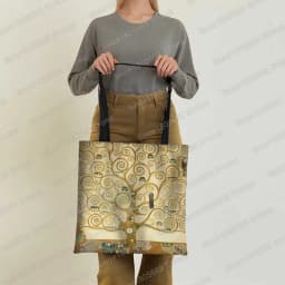 Vintage Painting Kiss / Water Lily Totes Women Handbag Monet / Gustav Klimt Canvas Shoulder Bag for Travel Shopping Bags Gift