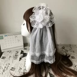 Japanese Lolita Hair Accessories Rose Hairpin Lace Veil Side Clip Lolita Veil
