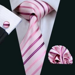Fashion Khaki Striped Men Silk Necktie Fahsion Tie Handkerchief Cufflinks Sets Male Wedding Business Gift Barry.Wang Stylish