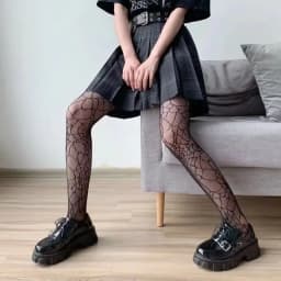 Sexy Women High waist fishnet stocking club tights panty knitting net pantyhose mesh lingerie Anime Lolita Cosplay Costumes 2021