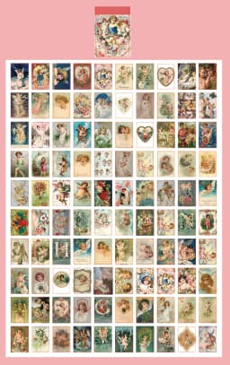 100pcs/lot Memo Pads Material Paper Vintage Rabbit Girls Baby Paper Junk Journal Scrapbooking Cards Background Decoration Paper