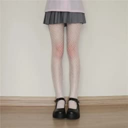 Black Medium Grid Sexy Women High Waist Stocking Fishnet Club Tights Knitting Net Pantyhose Mesh Anime Lolita JK Cosplay Costume