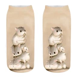 New Fashion 3D Printed Mouse Totoro Socks Funny Kawaii Women Cute Animal Fitness Hamster Sokken Dropship