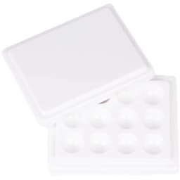 12-Well Mini Imitate Ceramic Watercolor Paint Palette With Lid Plastic Pallet For Gouache Nail Painting Drawing Art Supplies