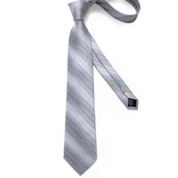 Gray Striped Paisley Ties For Men Wedding Accessories Men's 8cm Neck Tie Pocket Square Cufflinks Gift For Men DiBanGu