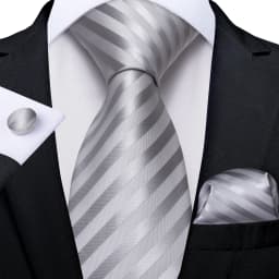Gray Striped Paisley Ties For Men Wedding Accessories Men's 8cm Neck Tie Pocket Square Cufflinks Gift For Men DiBanGu